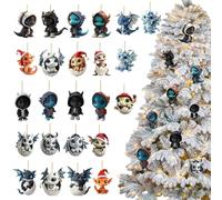 Jouet dragon pour l'Avent, pendentif dragon acrylique plat 2D souvenir | Calendrier de Noël 2025 | Pour fille petite-fille, famille, amis adolescents, étudiants, sac à dos scolaire, trousse à crayons