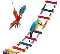 Jouet Échelle Bois Perroquet Oiseau, Échelle Bois d'escalade d'Oiseau, Pont Suspendu Perroquet Pont Coloré, Échelle Colorée Pont Perroquet, avec Perles Bois Colorées, pour Perroquets d'Entraînement