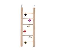 Jouet échelle de Perroquet |Balançoire d'escalade et de Mastication en Bois Non traité pour Cage à Oiseaux |Jouets pour Oiseaux pour Le broyage du Bec, l'exercice des Pieds, Le (Bell)