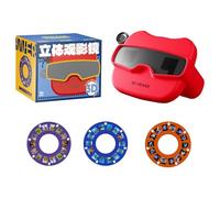 Jouet éducatif 3D, jouet éducatif rétro pour enfants avec images 3D de terre, mer et animaux, jouet animal cadeau pour garçons et filles, appareil de projection d'histoire portable pour l'école à