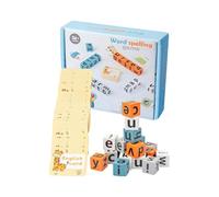 Jouet Éducatif - Atelier Orthographe | Jeu Bois Lettres Mot pour, Assemblage Cubes Alphabétiques, Activité Interactive Duo, Garçons Filles Maison Maternelle, Cadeau Anniversaire Noë