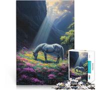 Jouet éducatif d'apprentissage Le Cheval de l'aube Puzzles 1000 pièces pour Adultes 38x52cm Cadeaux du Père Noël Secret Convient aux Personnes de Plus de 14 Ans