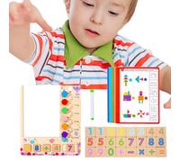 Jouet éducatif d'apprentissage précoce - 29,7 x 25,7 x 1 cm - Jeux de comptage de chiffres en bois | Jouets éducatifs colorés pour enseigner les chiffres | Blocs éducatifs amusants pour le