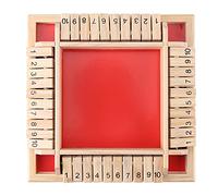 Jouet éducatif de Dés en Bois avec Tableau Numérique, fabriqué en Bois Naturel, Chaque Joueur Possède 10 Pièces, Conception Portable pour Les Activités de Plein Air, Jeu de Fête
