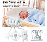 Jouet éducatif en Peluche Variété de Styles Poussette Jouet Suspendu pour bébé Éléphant Lapin Ours Cochon Activité Spirale en Peluche pour la sensibilité de bébé (Blue)