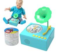Jouet éducatif gramophone pour enfants, Tourne-disque phonographe pour enfants - Jouet musical gramophone avec 96 cartes | Lecteur de musique et histoires pour enfants, développe des capacités