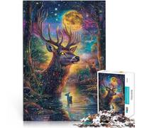 Jouet éducatif intellectuel décompressant Cerf Peint en Couleur Puzzles pour Adultes 2000 pièces 70x100cm Idées Cadeaux pour Les 14 Ans et Plus