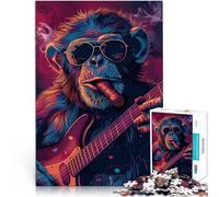 Jouet éducatif intellectuel décompressant Cigare Guitare Rockin Monkey Puzzle pour Adultes 1000 pièces 50x75cm Cadeau Amusant pour Les 14 Ans et Plus