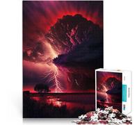 Jouet éducatif intellectuel décompressant Tempête apocalyptique Rouge Puzzle pour Adultes 1000 pièces 26x38cm Idées Cadeaux pour Les Personnes de 14 Ans et Plus