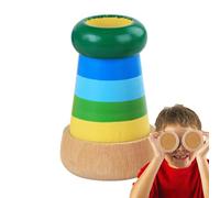 Jouet éducatif Kaléidoscope - Visionneuse en bois pour le développement, outil d'observation rotatif de couleurs et de motifs, jouet d'exploration sensorielle | Puzzle éducatif pour le s