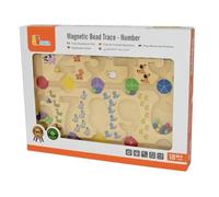 Jouet éducatif - Magnetic Bead Trace - Number - 1 planche en bois - 2 baguettes magnétiques - 18 mois et plus