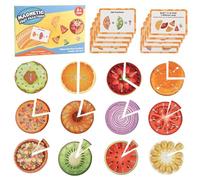 Jouet éducatif magnétique pour - Puzzle de mathématiques en forme de cercle de fruits - Jeu de calcul de fractions pour la maternelle - Outil d'apprentissage des mathématiques pour la maison