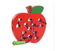 Jouet éducatif Montessori en bois pour enfants, fil amusant, forme de ver, manger des pommes et du fromage, enseignement précoce