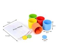 Jouet Éducatif Montessori En Bois Pour Enfants, Nouvelle Classification Des Couleurs Et Tasse Assortie, Jeu De Bureau