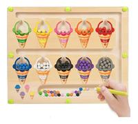 Jouet éducatif - Montessori - Labyrinthe magnétique - Multicolore - 30 cm x 24 cm - Pour enfants 2-4 ans