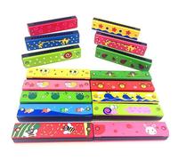Jouet éducatif pour enfants, Instruments musicaux en bois à Double rangée de 16 trous, Harmonica
