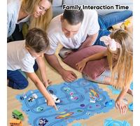 Jouet éducatif pour enfants, puzzle DIY avec circuit de train électrique coulissant. Voiture d'aventure (l'emballage n'inclut pas les piles) Aviation 10 (PCS),Océan 10 (PCS),Dinosaure 10 (PCS),Autobus