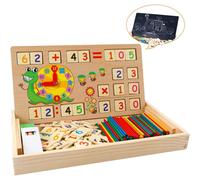 Jouet éducatif pour l'éveil par le jeu, ensemble de jeu d'intelligence avec puzzles en bois autocorrectifs et blocs mathématiques pour développer