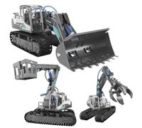 Jouet éducatif Steam pour Les 8 Ans et Plus. Jeu de Construction et d'apprentissage. Jeu hydraulique 3 en 1. Construisez Un grappin, Une Plate-Forme hydraulique ou Une Pelleteuse.