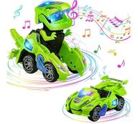Jouet éducatif - ZGEER - Dinosaure Transformers - Musique LED - Pour enfants de 3 à 7 ans - Vert