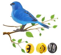 Jouet électrique chantant et chantant en forme d'oiseau | Ornements d'oiseaux artificiels | Jouet interactif mignon et décoratif | Jouets de simulation interactifs avec son, ornements d'arbre pour