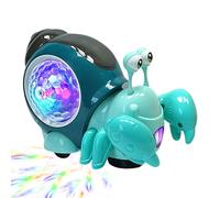 Jouet électrique d'escargot pour ramper : escargot électrique éclairé pour marcher, action de roulement doux, fonction musicale interactive, corps sûr | Idéal pour les jeux en intérieur