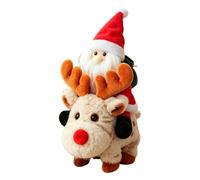 Jouet électrique du Père Noël - Cerf à cheval musical | Figurine de Noël da | mobile en velours doux 10x12x20cm, Action musicale alimentée par batterie, affichage de table animé pour la décoration
