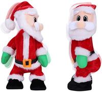 Jouet Electrique du Père Noël Poupée Père Noël Chant et Danse Twerk Père Noël Secouant Hanches Figurine de Père Noël Debout Musical Ornements Décoration de Noël Cadeaux de Noël pour Enfant Adulte