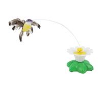 Jouet électrique en forme d'oiseau volant pour chat, mouvement volant réaliste, jouet interactif pour chaton, avec interrupteur sur la base, facile à utiliser, 1 pile requise (couleur aléatoire, piles