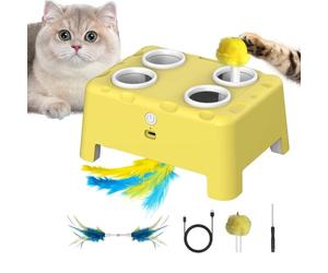 Jouet électrique pour chat : construction durable d'abdos, stimulateur de chat rotatif automatique, dispositif de jeu | Conception d'enrichissement mental avec fonction de chasse et de fourrage, p