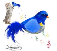 Jouet électrique pour chat - Oiseau interactif - Jouet interactif pour chat - Auto-occupation - Jouet intelligent - Rechargeable - Pour jouer à des coups de pied - Bleu
