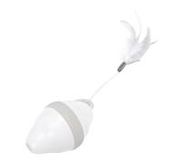 Jouet électrique Roulant pour Chat avec Queue Plumeuse pour L'enrichissement et l'exercice du Chat en Intérieur, Jouet Interactif Rechargeable par USB pour Un Temps de Jeu Interactif
