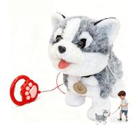Jouet Électronique en Forme de Chiot, Jouet Qui Marche pour Enfants Interactif, Peluche pour Garçons Et Filles, Tactile/Langue Qui Lèche/Chante/Marche/remue la Queue (Blanc) Siberian Husky