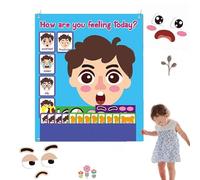 Jouet émotionnel pour, Autocollants en Feutre pour,Kits d'apprentissage socio-émotionnel Autocollants en Feutre | Jouet à Changement d'expression avec Bords biseautés pour Voiture
