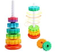 Jouet empilable pour Jeunes Enfants, Tour Arc-en-Ciel Pyramide, Coloré Anneaux à Empiler,coloré, Dont Les Engrenages Tournoient