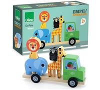 Jouet empilable - Vilac - Empil’animo de la savane - Camion vert - 4 animaux en bois - 2 ans et plus
