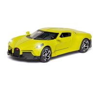 Jouet En Alliage Moulé Sous Pression, Modèle De Voiture, Bugatti La Voiture Noire, Simulation De Véhicule, Aile Relevable Avec Son Et Lumière, 1/32