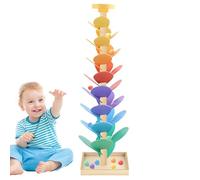 Jouet en Bois À Billes Tombantes - Bloc De Construction À Billes | Jouet D'Éveil Cognitif des Couleurs avec Roulis De Feuilles Intégration Musicale Tri STEM pour De 3 À 7 Ans Salle De