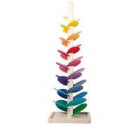 Jouet en Bois Arbre Arc-en- - 22,5 X 22,5 X 71 Cm, Parcours À Billes avec Feuilles Qui Tombent | Jouets De Motricité À Brancher Et À Construire | Arbre Arc-en- en Bois Coloré pour Les
