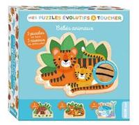 Jouet en bois Auzou Mes puzzles évolutifs à toucher Animaux Multicolore E