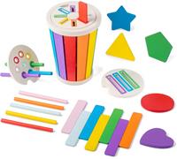 Jouet En Bois Bebe 1 2 An,Jeux De Tri Montessori,Apprendre Couleurs Et Formes,Jeu Educatif Motricité Fine,Jouet D'éveil Enfant De 12 18 Mois,Jeux Voyage,Cadeau Fille Garcon