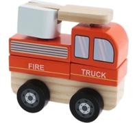 Jouet en bois camion de pompiers Trefl, rouge
