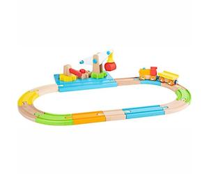 Jouet en bois Circuit de train en bois Grue Junior Small foot by