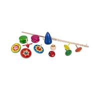 Jouet en Bois Classique - 12 toupies et yoyos en Bois, Jeu d'adresse, toupie Personage - KSet