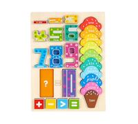 Jouet en Bois de Conseil d'apprentissage de Nombre, Puzzle éducatif de Maths pour des Enfants, thème de crème glacée