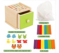 Jouet En Bois Éducatif Avec Activités De Tri Sensoriel, Apprendre Les Couleurs 1-3 Ans Avec Sac De Rangement