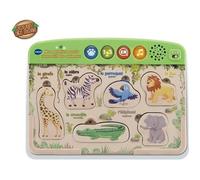 VTECH - Play Green - Mon Premier Puzzle Interactif des Animaux - Jouet Bois FSC®