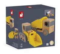 Jouet en bois Janod Bolid Camion benne et pelleteuse Multicolore G