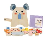 Jouet en Bois | Jeux de Puzzle d'identification de Visages d'animaux - Activités sensorielles interactives pour Filles préscolaires | Intérieur Maternelle Voyage Maison Anniversaire