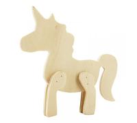 Jouet En Bois Licorne 11,5 X 12,5 X 2 Cm